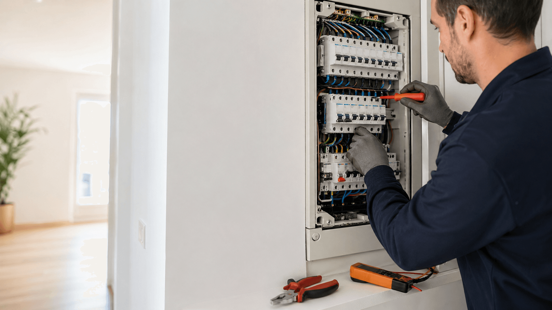 Installation électrique en rénovation en Île-de-France, tableau et prises
