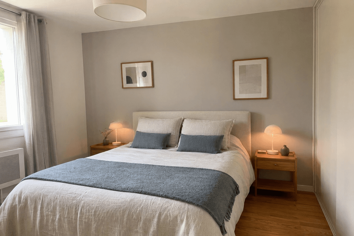 Rénovation chambre en Île-de-France, dressing, parquet, rangements