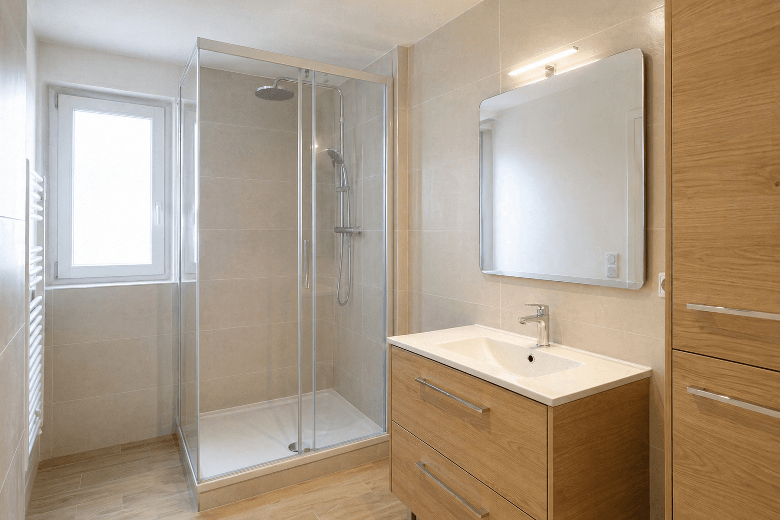 Salle de bain rénovée en Île-de-France