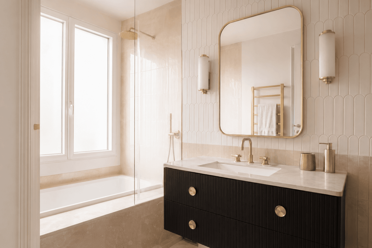 Salle de bain moderne rénovée en Île-de-France : guide prix et délais