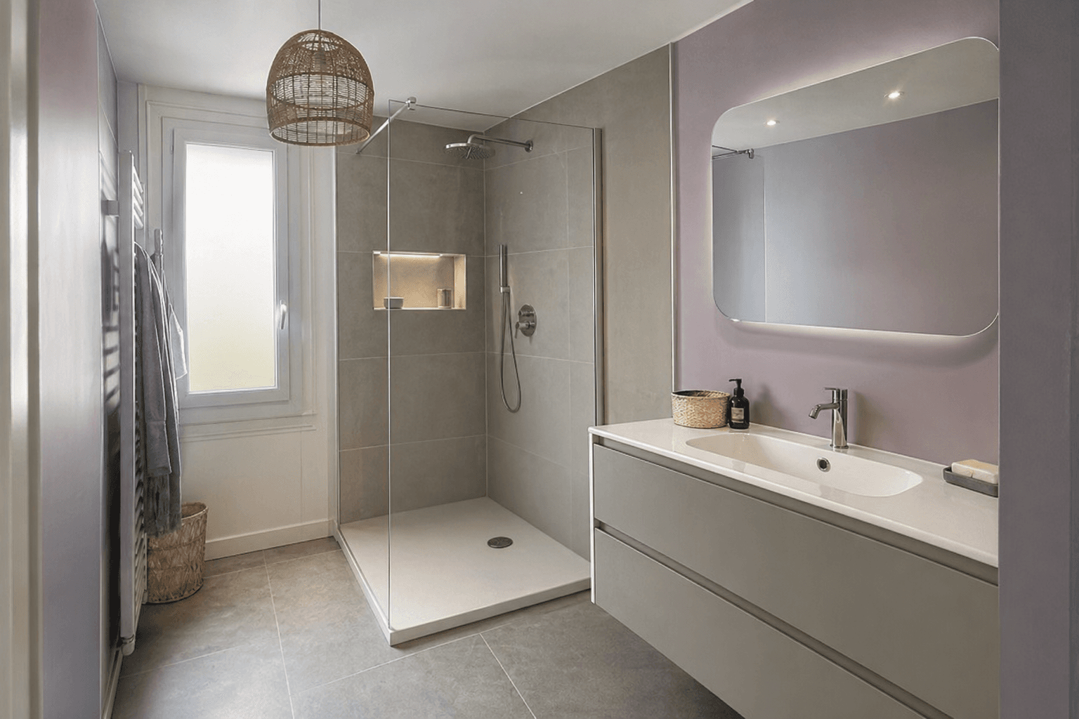 Robinetterie moderne installée lors d'une rénovation de salle de bain
