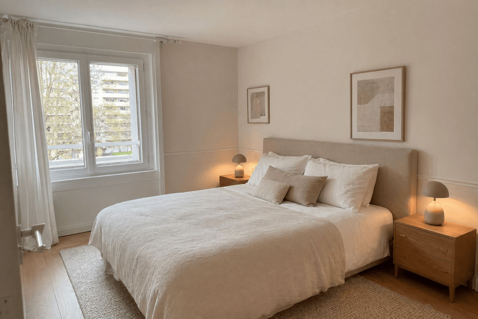Chambre rénovée en Île-de-France : préparation de chantier en copropriété